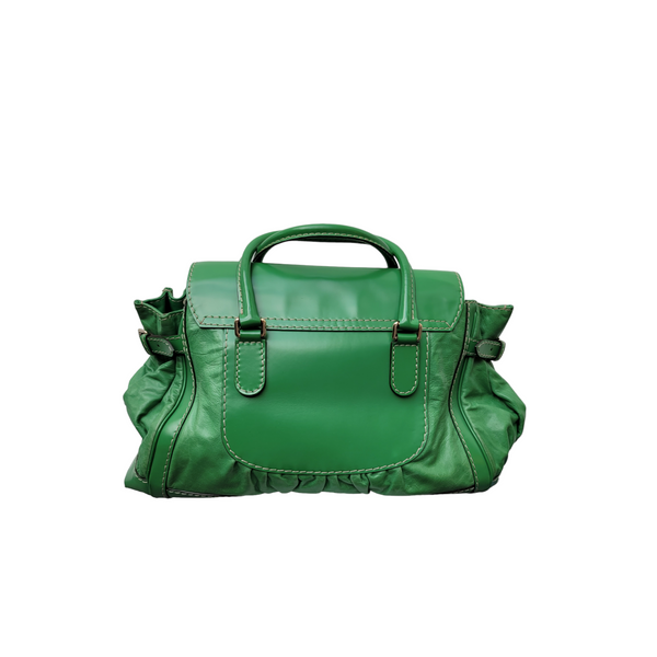 Gucci Queen Large Green Patent Lamb Leather Tote Bag