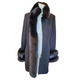 Flavio Castellani Black Single Breasted Coat with Fox Fur Finish, Size 42
