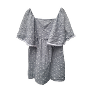 La Coqueta Girls (8 Years) Grey Cotton Lovely Summer Dress with Printed Birds