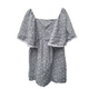 La Coqueta Girls (8 Years) Grey Cotton Lovely Summer Dress with Printed Birds