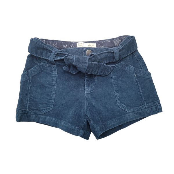 Zara (8 Years) Navy Cotton Corduroy Shorts with Belt