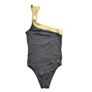M Mermaid Black Green Gold One Shoulder Swimsuit & Bikini Set