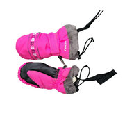 Racer Ski Gloves Mittens for Girls in Pink, Size 4 Years