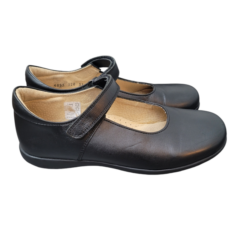 Trotters Hampton Classics Girls School Shoes 37 Black Leather Back To School