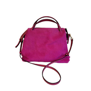 Eye-Catching Luxury Designer Porto Fino Medium Fluorescent Pink Pony Skin Handbag&nbsp;