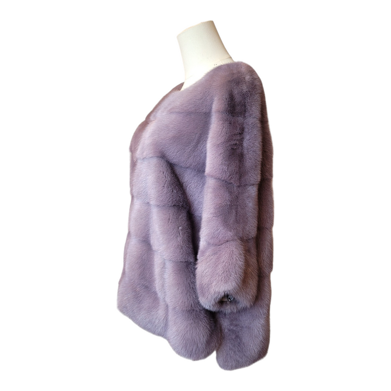 Kopenhagen Fur Imperia Burgundy Quality S/M/L Lilac Mink Cardigan Coat