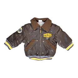 Red Sound Original Luxury Italian Children's Wear Kid's Brown Bomber Jacket - Size 9 Months