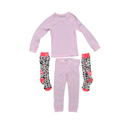 Odlo Base Layer Set with Roxy Socks in Pink, Size 104 XXS (4 Years)