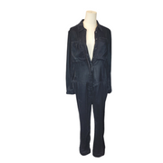 H&M Studio Woman's UK10 Black Crushed Velvet Stylish Oversized Jumpsuit
