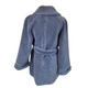 Unsigned Woman's S/M Blue Faux Shearling Belted Jacket with Large External Pockets