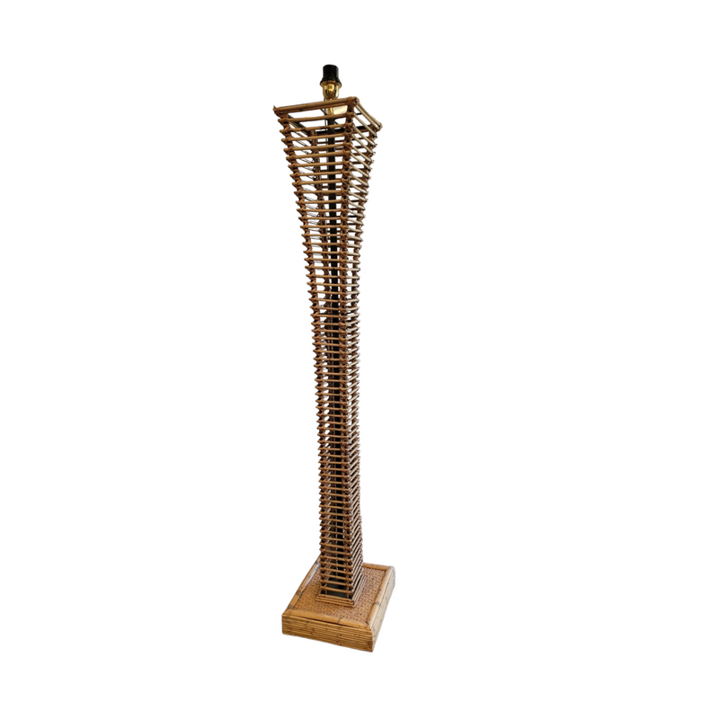 Bamboo and Metal Standing Floor Lamp