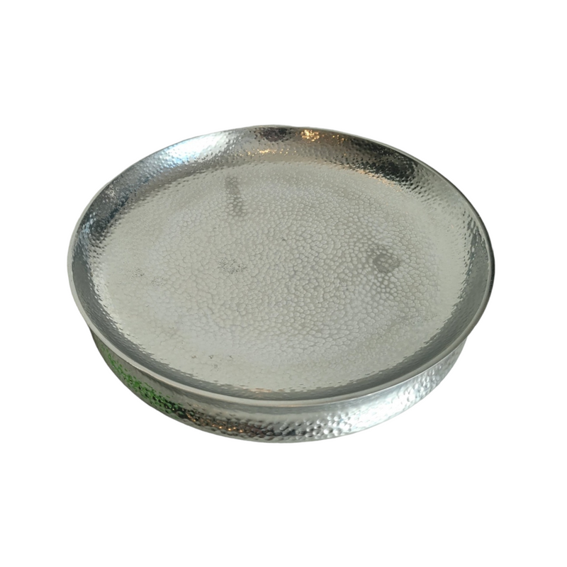 Silver Drum Hammered Dish Bowl Medium