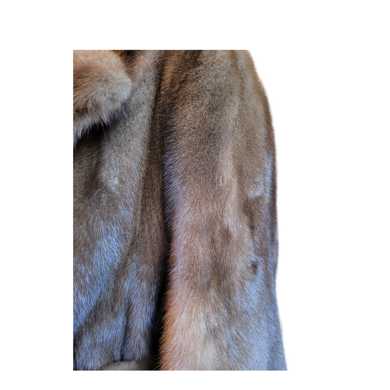 Bespoke Belted Real Mink Full Length Coat by SAGA Furs in Brown, Size 10/12/14 (Copy)