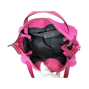 Eye-Catching Luxury Designer Porto Fino Medium Fluorescent Pink Pony Skin Handbag&nbsp;