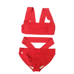 Herve Leger XS Red Rayon Bikini Set