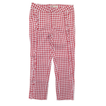 Zara Girls (8 years) Red Cotton Gingham Trousers with Full-length Frill