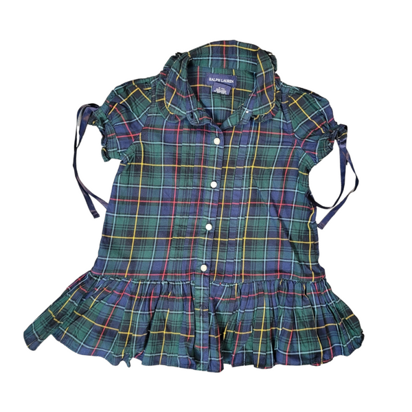 Ralph Lauren Navy Tartan Dress - Size 12 Months