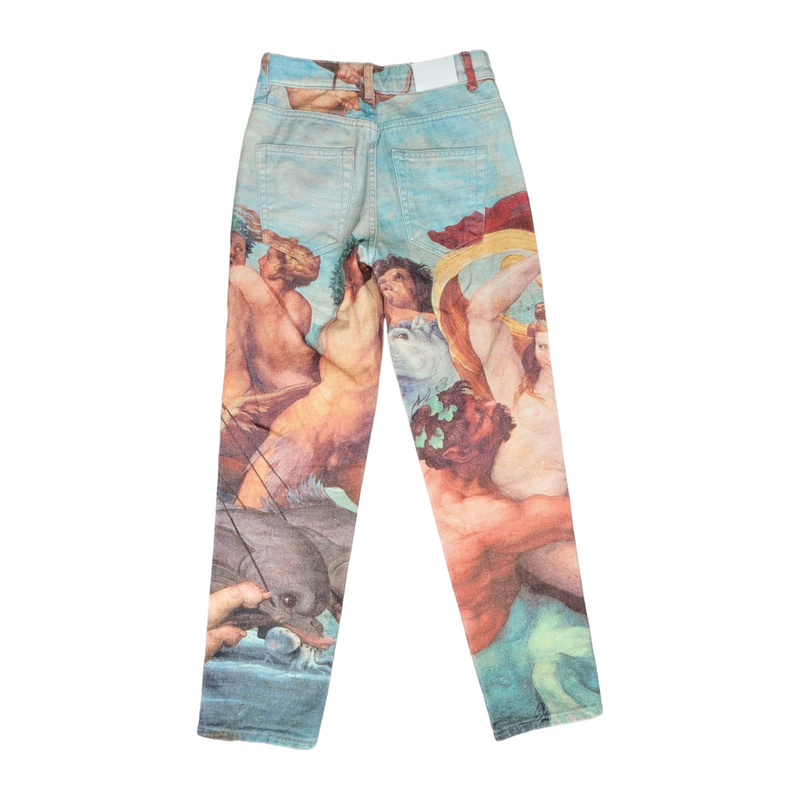 Bershka Art Series Jeans 'The Triumph of Galatea' EUR34 UK8 Never Worn