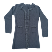 Mademoiselle Coco Style Long Cardigan in Black, Size Small