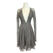 TOPSHOP Unique Stunning Grey Dress with Tailored Lace Arms, Size UK10 FADVault TOPSHOP Unique Stunning Grey Dress with Tailored Lace Arms, Size UK10 FADVault