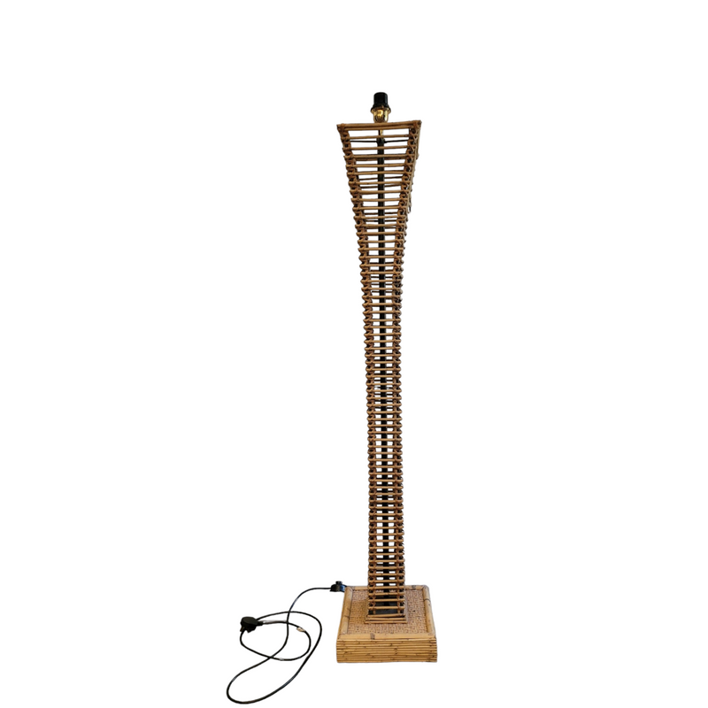 Bamboo and Metal Standing Floor Lamp