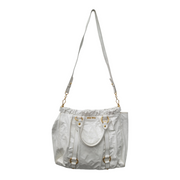 Vintage Miu Miu Medium White Patent Leather Shopper Bag
