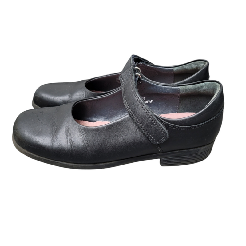 Start Rite Trotters Girls School Shoes 35.5 Black Leather Upper Back To School