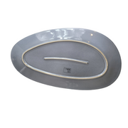 Tomar Stoneware Large Blue/Grey Ceramic Serving Dish Plate