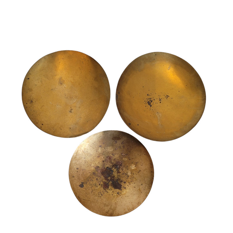 Tom Dixon design - brass form bowl set (3x) 'Electric' tarnished gold finish