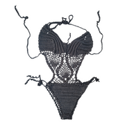 Handmade One Size Black Crochet Swimsuit New Never Worn