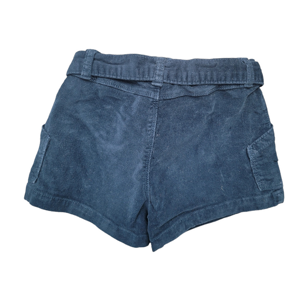 Zara (8 Years) Navy Cotton Corduroy Shorts with Belt
