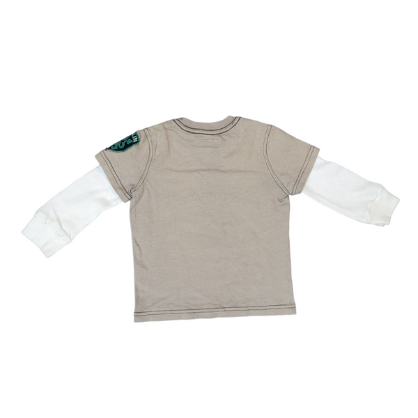 Lucky Brand Beige Cotton Long Sleeve T-Shirt - Size 2 Years