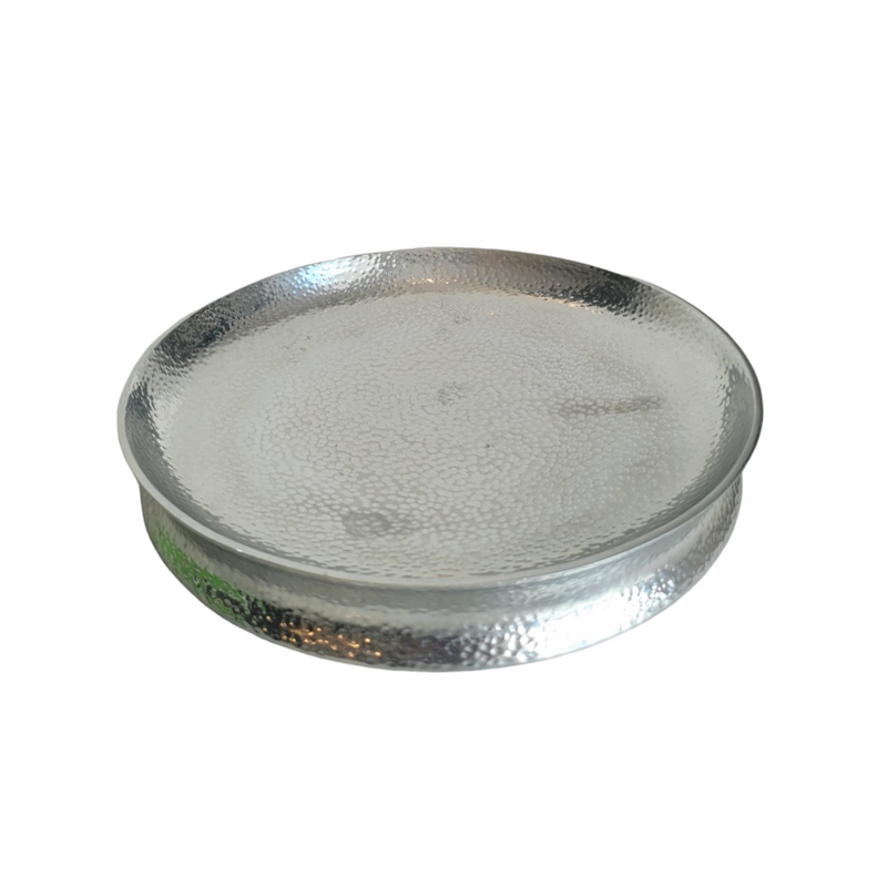 Silver Drum Hammered Dish Bowl Medium