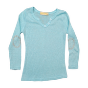 Enfant & Style (4 Years) Blue Cotton Long Sleeve Top with Crystal Details