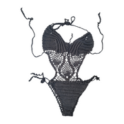 Handmade One Size Black Crochet Swimsuit New Never Worn