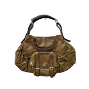 YSL Mombasa Khaki Green Leather Bag Horn Handle Tom Ford Era