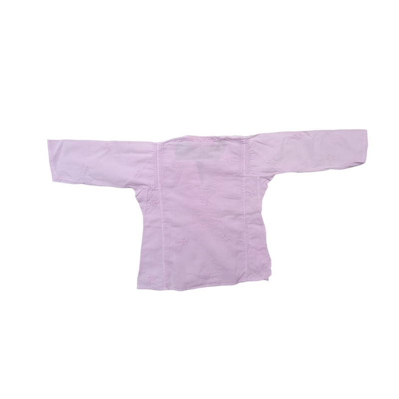 Aurobelle Ibiza (14 Months) Lilac Cotton Tunic for Baby with Embroidered Detail