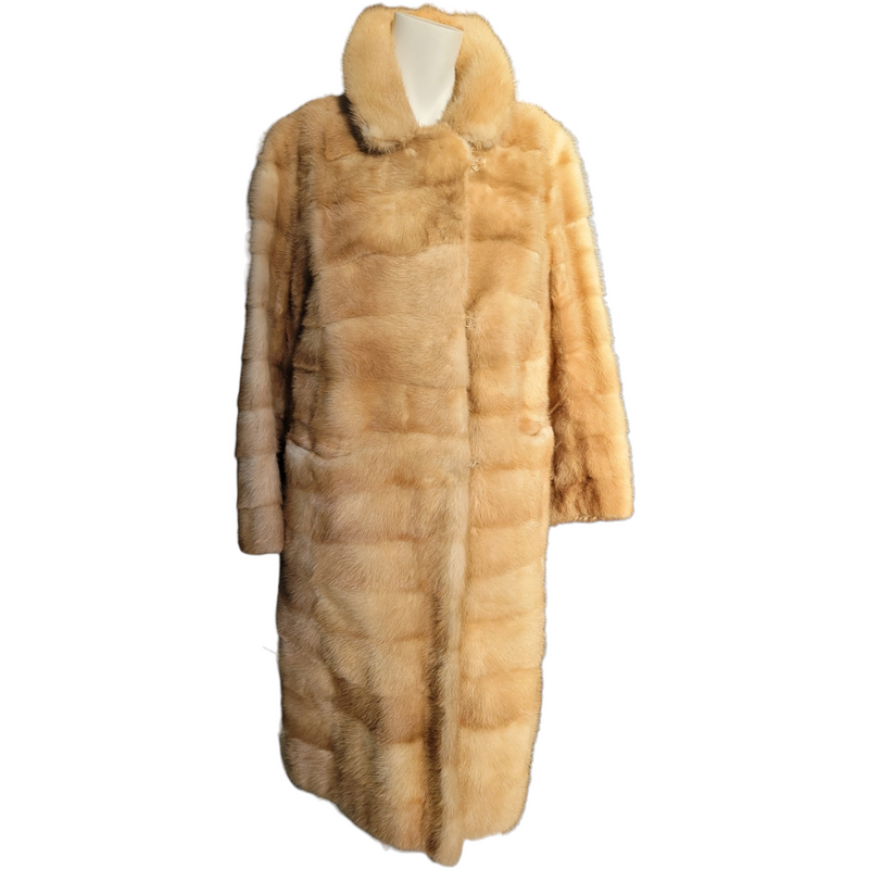 Bespoke Blonde Real Mink Fur Coat with Modern Design, Size S/M (Copy)