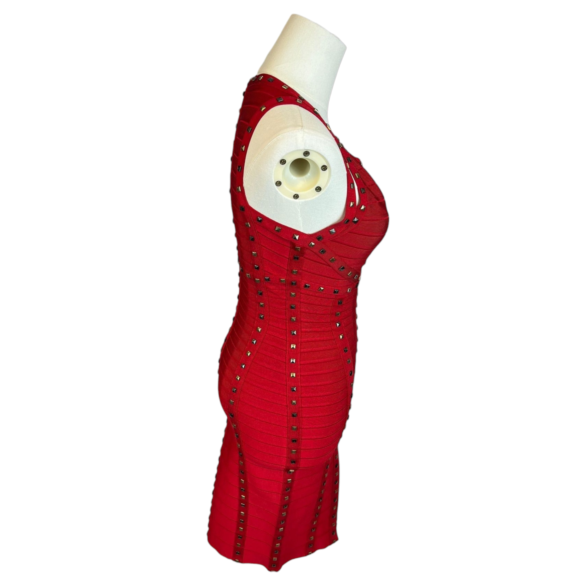 Herve Leger Stunning Red Dress with Multi Directional Zipper, Size XS FADVault Herve Leger Stunning Red Dress with Multi Directional Zipper, Size XS FADVault