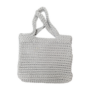 Handmade Small & Medium Mother Daughter Matching Silver Knitted Handbag Set Gift