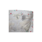 H&M (8-9 Years) White Cotton Denim Cute Cherry Print Shorts with Lace Trim