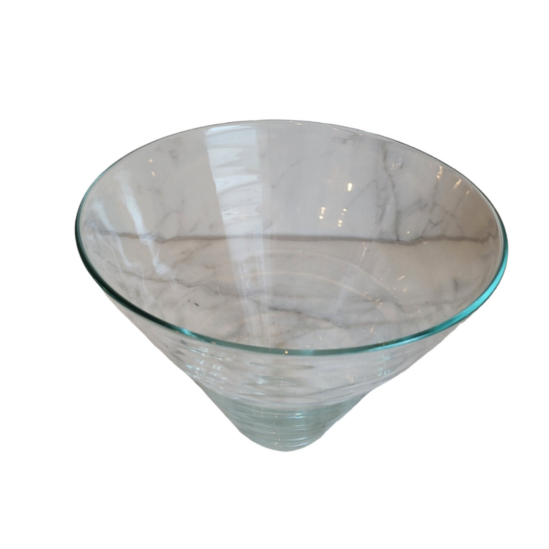 Extra Large Clear Glass Flower Bowel Diameter 35cm Height 28cm