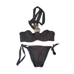 La Perla UK10 Black Lycra Bikini Set With Disc Detail