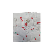 H&M (8-9 Years) White Cotton Denim Cute Cherry Print Shorts with Lace Trim