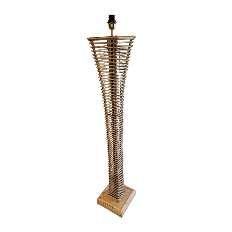 Bamboo and Metal Standing Floor Lamp