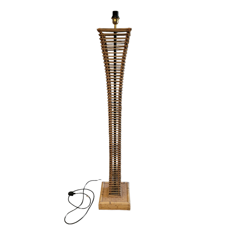 Bamboo and Metal Standing Floor Lamp