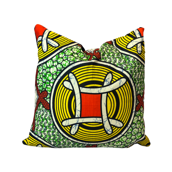 African Print Navy Velvet Backed Cushion  Add Style and Comfort to Your Home