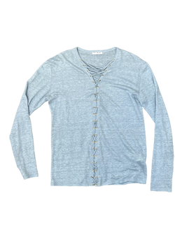 Balmain Blue Long Sleeve T-shirt Size 38 Authenticity Guaranteed