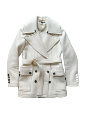Luxurious Gucci Cashmere Wool Jacket with Detachable Real Fox Fur Collar Size 38