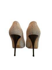 Giuseppe Zanotti Sworovski Crystal Embellished Nude Pumps Stiletto 38